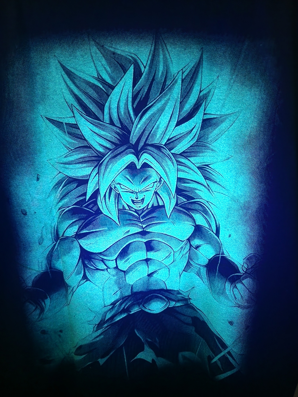 Dragon Ball Z Broly Inspired Men's Black UV Graphic T-Shirt Green Anime Warrior - Picture 6 of 8